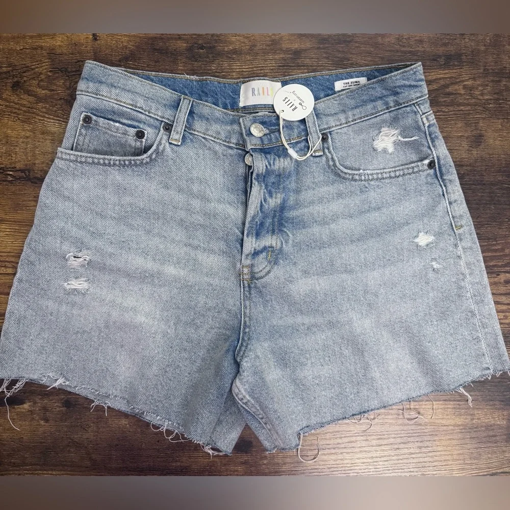 Rails The Zuma Cutoff High Waist A-line Denim Shorts In Blue Size 27